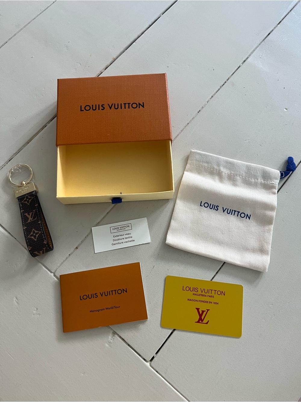 Louis Vuitton Monogram Key Ring Strap with Gold Hardware - Brown